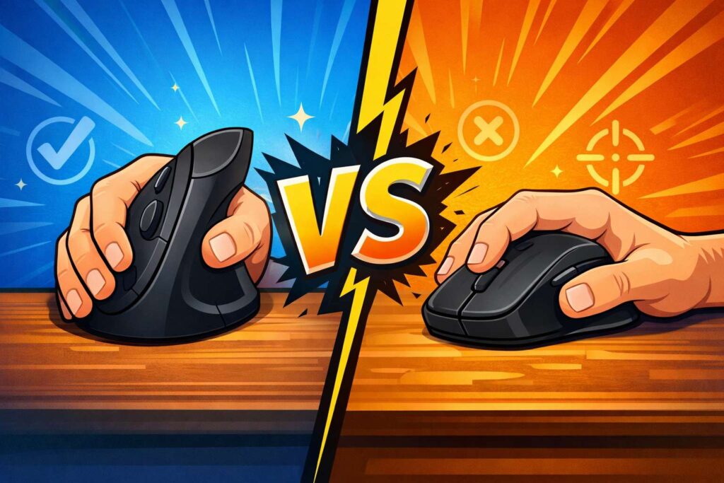 Vertical Mouse vs Regular Mouse: Which One Is Better for Comfort, Wrist Pain, and Daily Work?