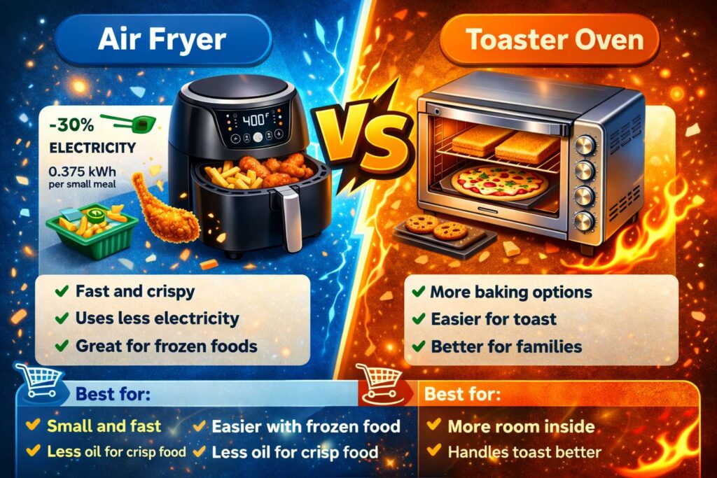 air fryer vs toaster oven diagram