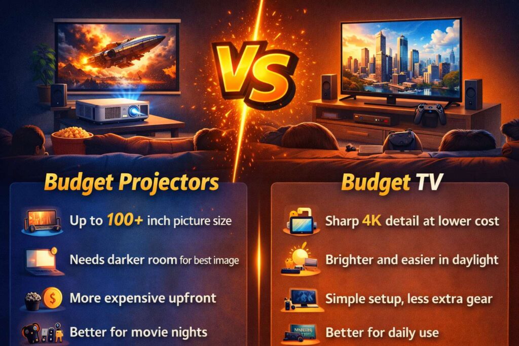 budget projector vs budget TV diagram