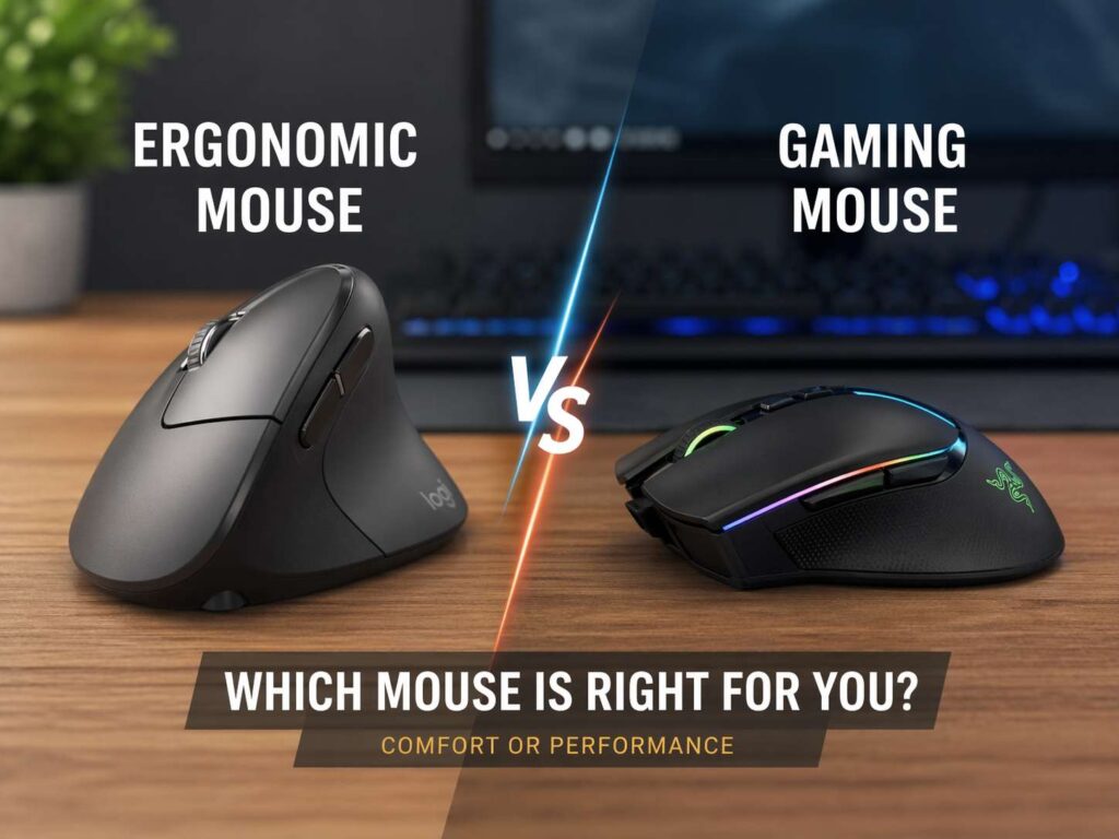 Ergonomic Mouse vs Gaming Mouse: The Better Pick for Comfort, Work, and Fast Gaming