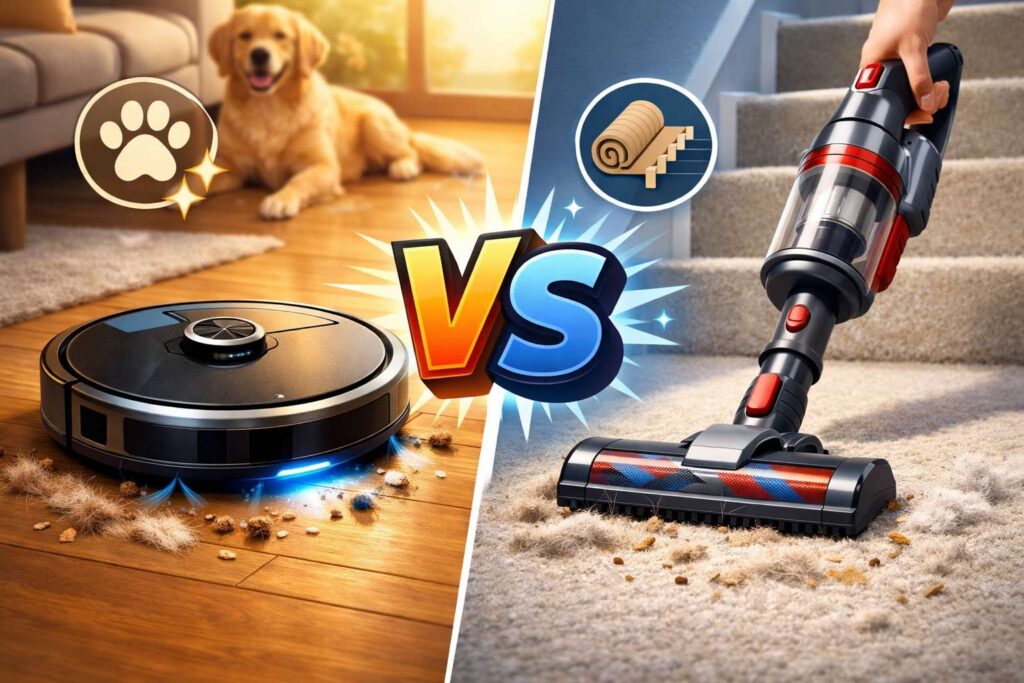 Robot Vacuum vs Cordless Vacuum: Which One Is Better for Pet Hair, Carpets, and Everyday Cleaning?