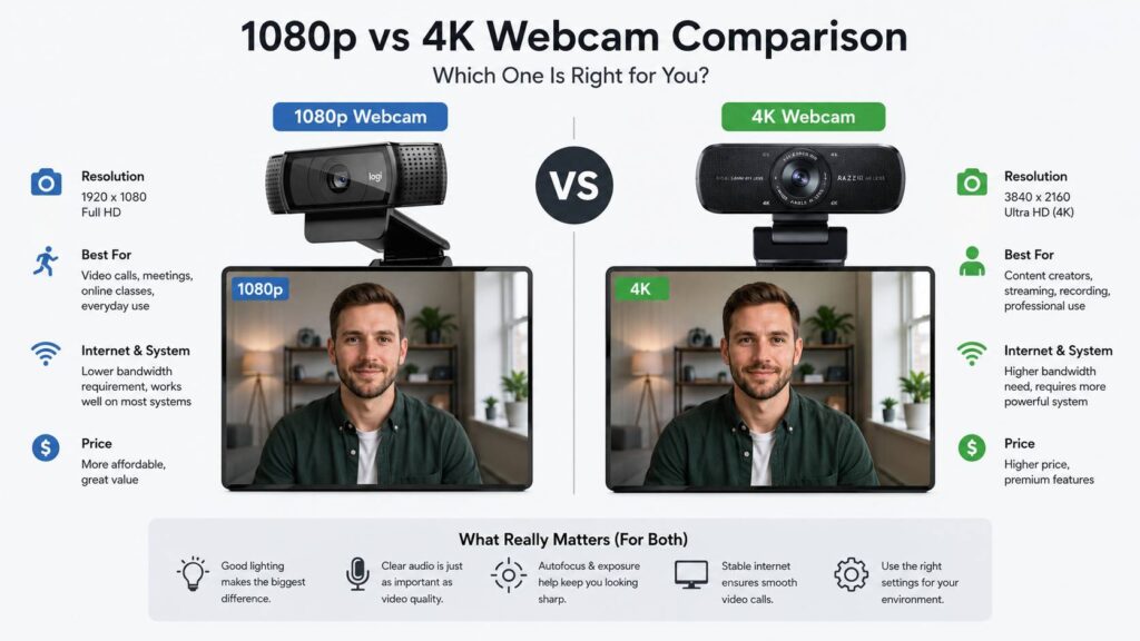 1080p vs 4K webcam diagram