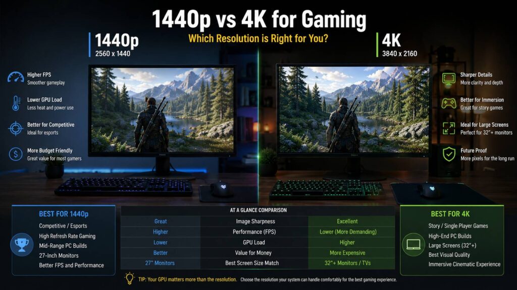 1440p vs 4K for gaming diagram