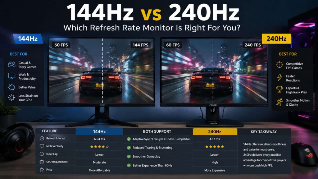 144Hz vs 240Hz monitor diagram