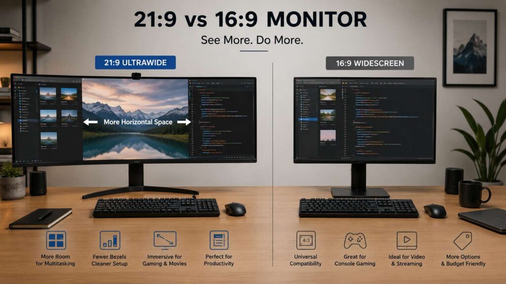 21:9 vs 16:9 monitor diagram