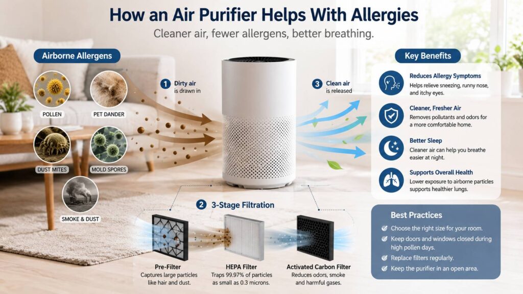 Best air purifiers for allergies diagram