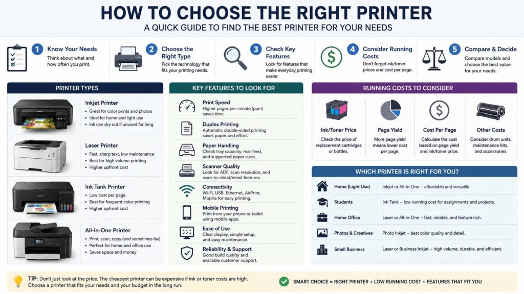 How to choose the right printer diagram