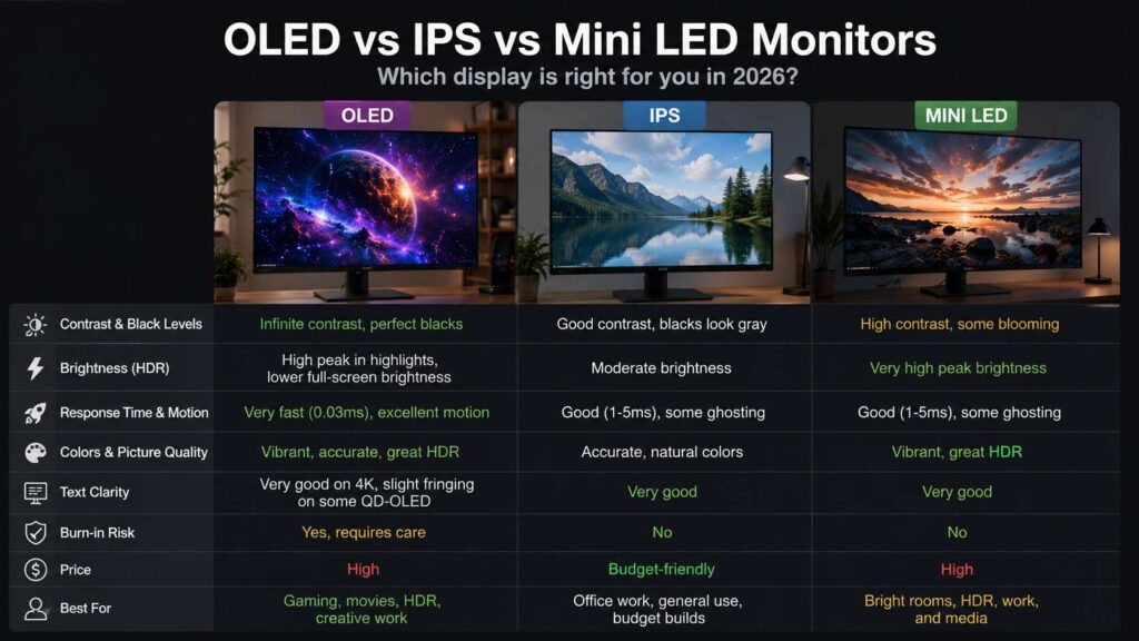 Is OLED worth it for a monitor in 2026 diagram