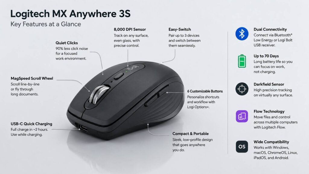Logitech MX Anywhere 3S review diagram