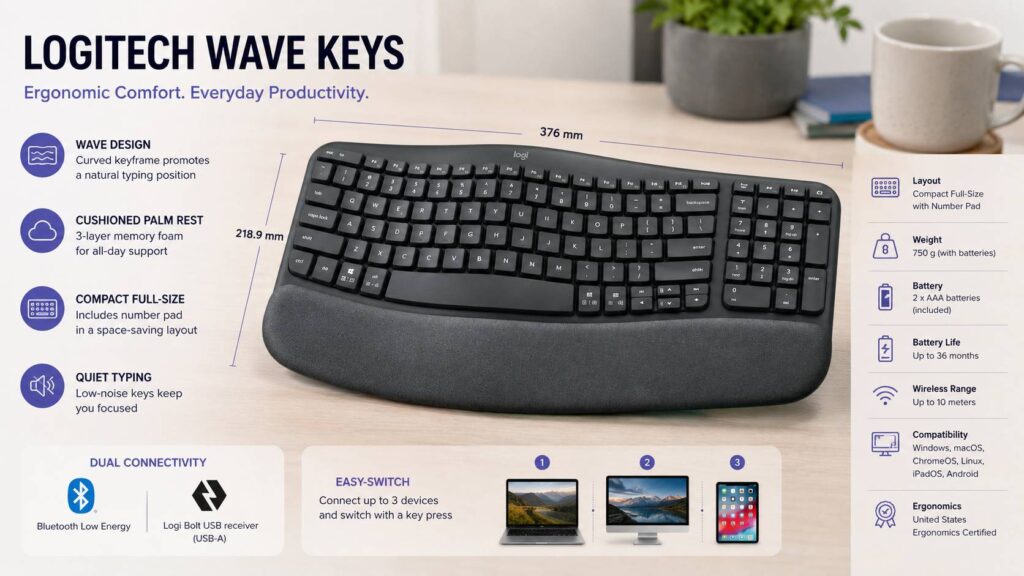 Logitech Wave Keys review diagram
