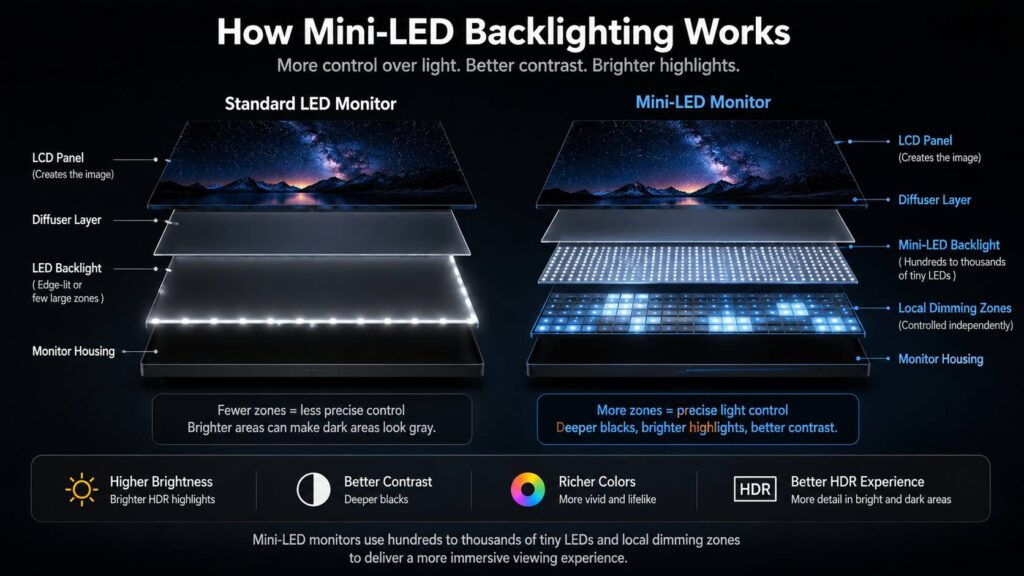 Mini-LED monitor diagram