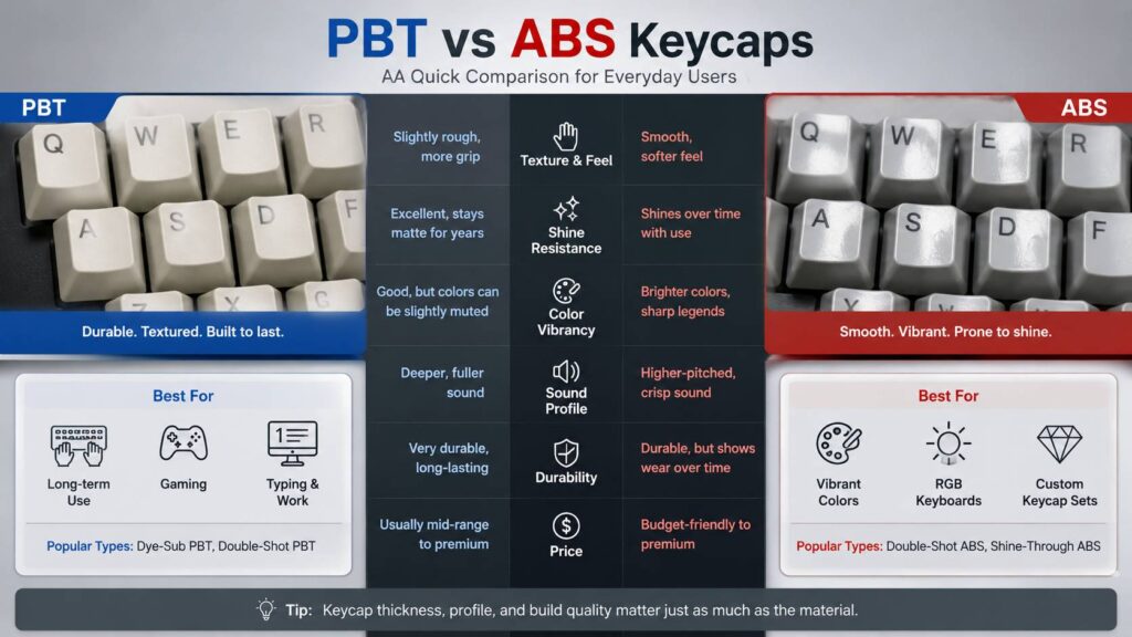 PBT vs ABS keycaps diagram