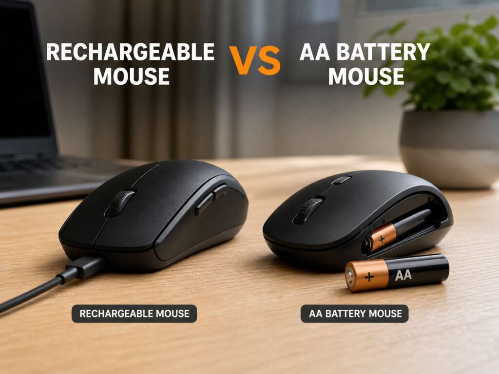 Rechargeable Mouse vs AA Battery Mouse: The Smarter Pick for Work, Gaming, and Travel in 2026