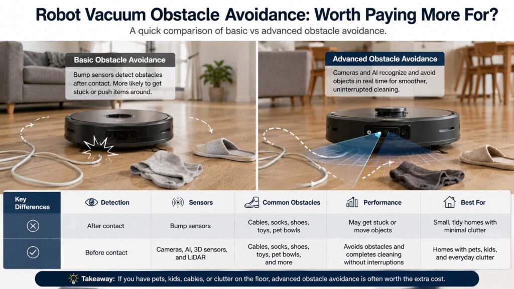 Robot vacuum obstacle avoidance diagram