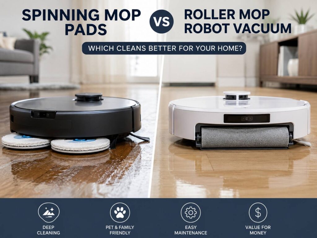 Spinning Mop Pads vs Roller Mop Robot Vacuum: Which Cleaning System Is Better for Real Homes?