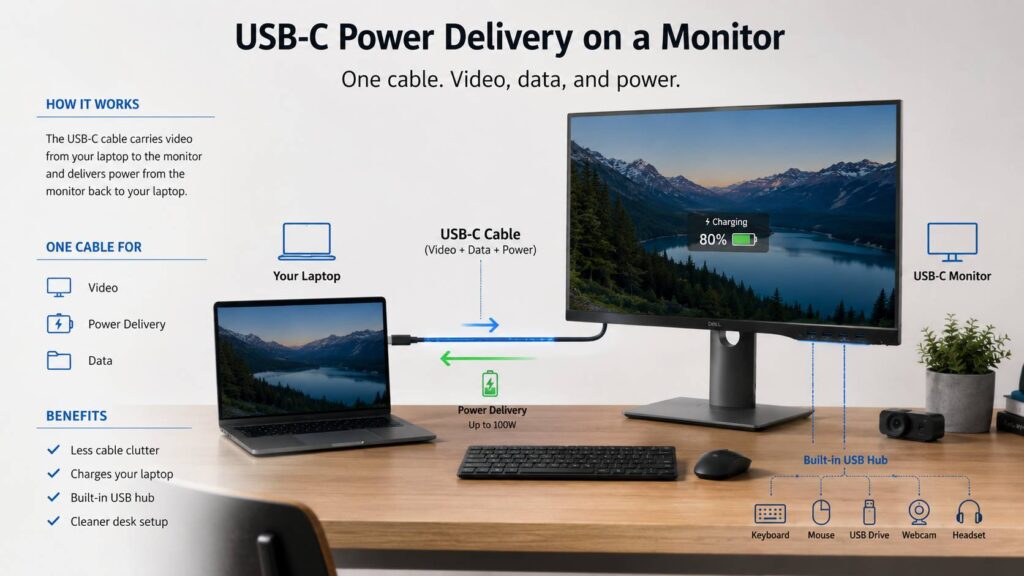 USB-C power delivery monitor diagram