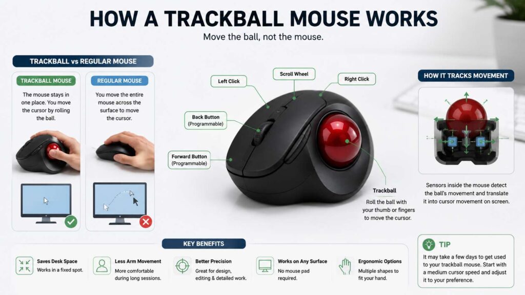 What is a trackball mouse diagram