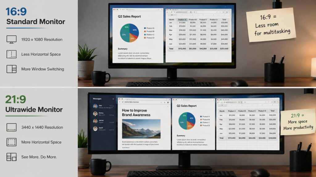 What is an ultrawide monitor diagram