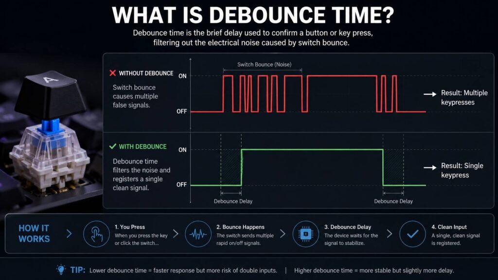 What is debounce time diagram