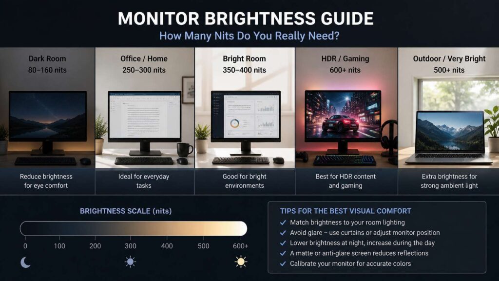 best monitor brightness diagram