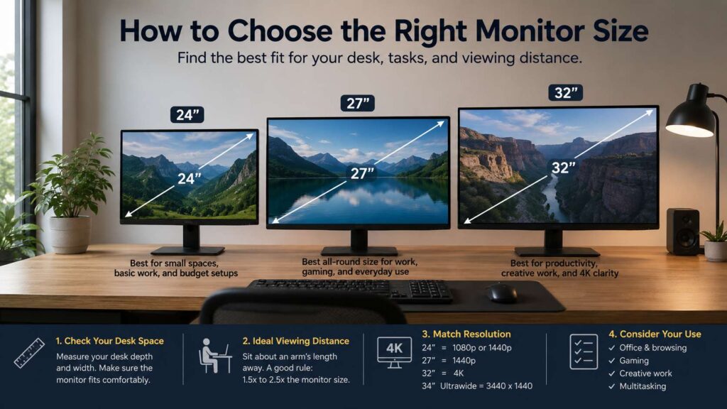 best monitor size diagram