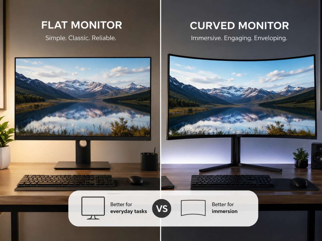 Curved Monitor vs Flat Monitor: The Real Difference