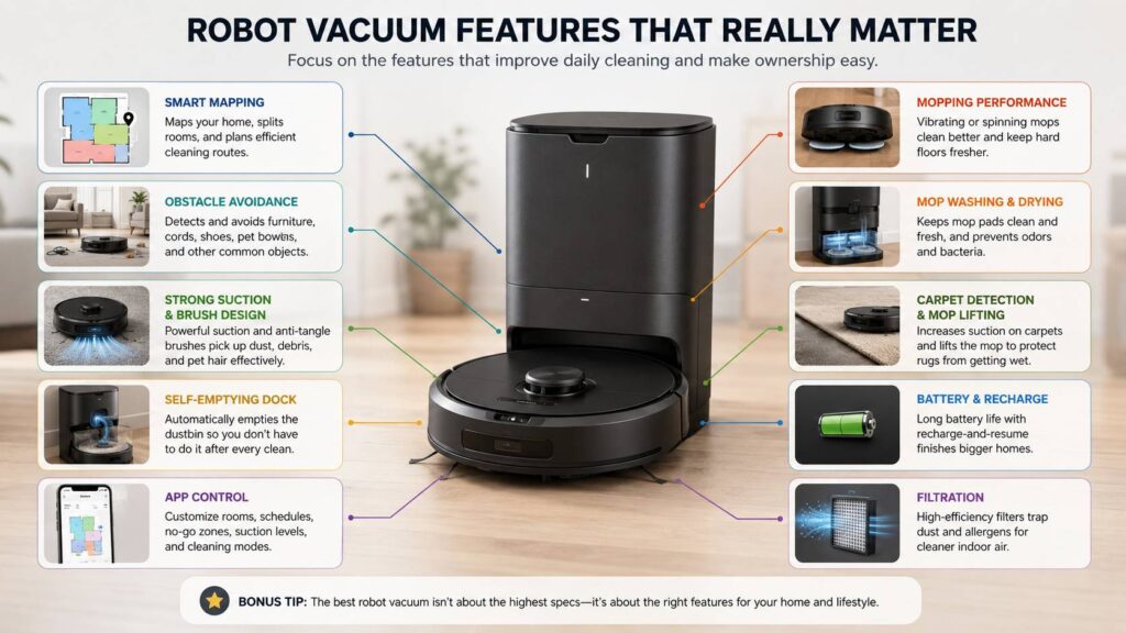robot vacuum features diagram