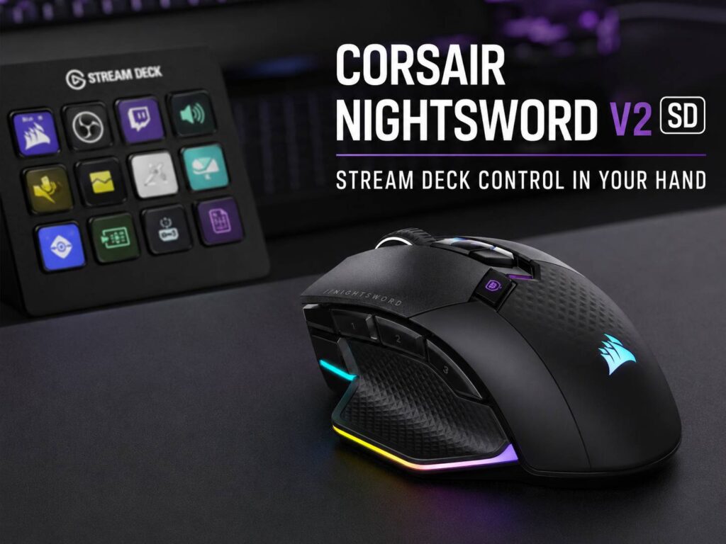 Corsair Nightsword v2 Wireless SD Brings Stream Deck Control to a Wireless Gaming Mouse