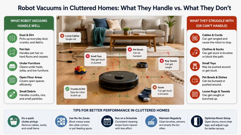 Do robot vacuums work in cluttered homes diagram