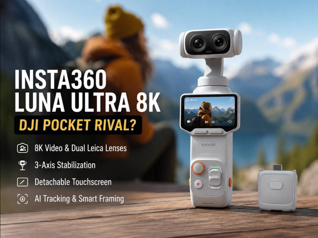 Insta360 Luna Ultra 8K Wants DJI’s Pocket Camera Crown, and It Has the Specs to Make People Look