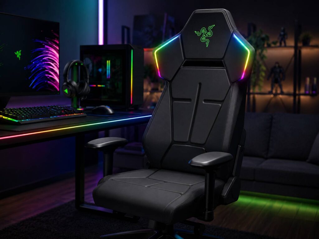 Razer Soma Chroma Gaming Chair Adds RGB Lighting to the Seat Setup