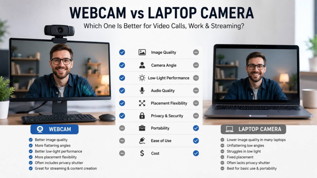 Webcam vs laptop camera diagram