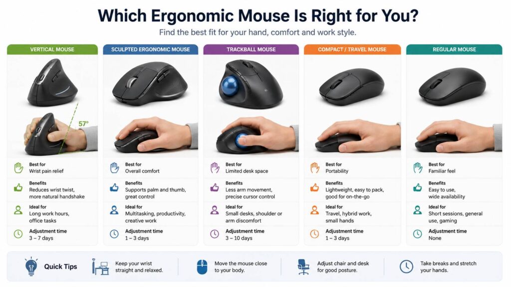 best ergonomic mice for long workdays diagram