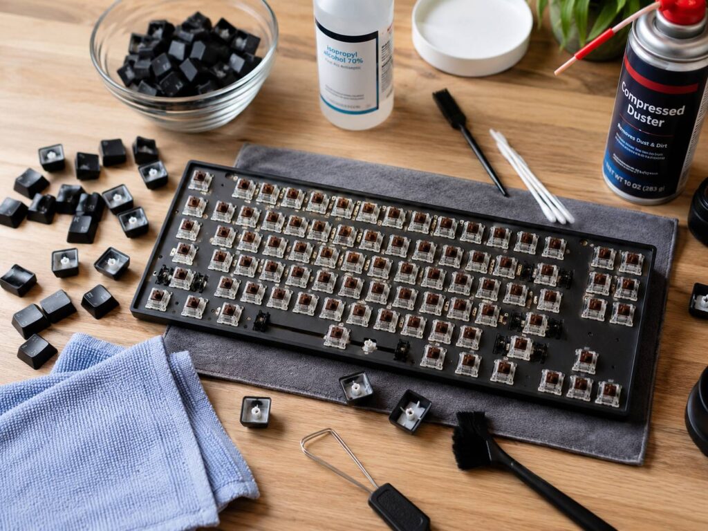 How to Clean a Mechanical Keyboard the Right Way: Safe Steps for Dust, Keycaps, and Sticky Keys
