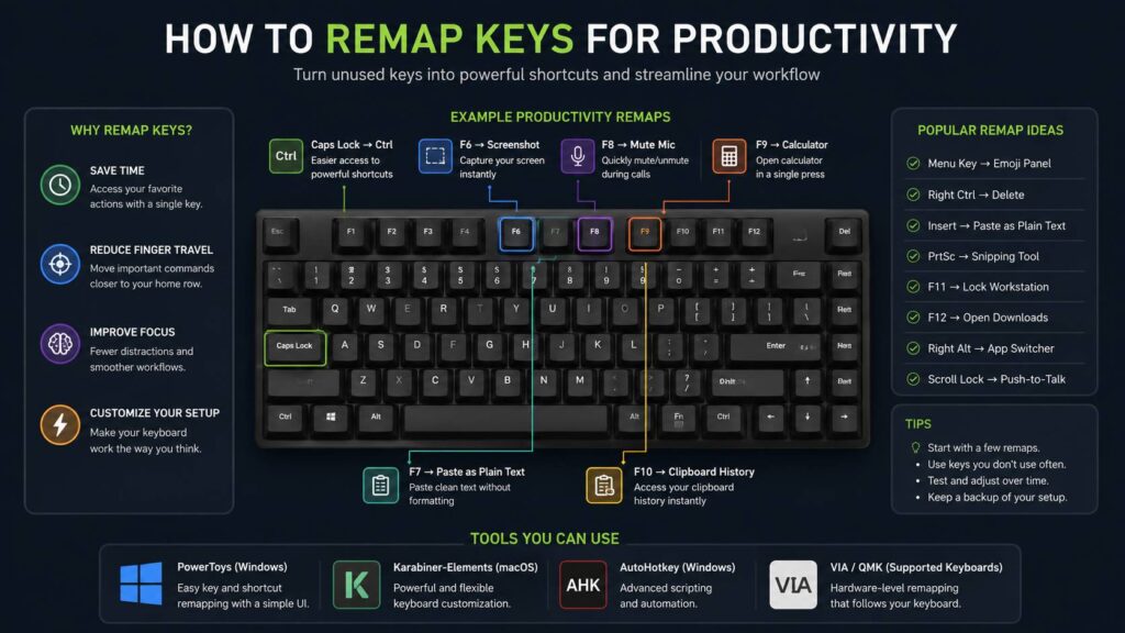 remap keys for productivity diagram