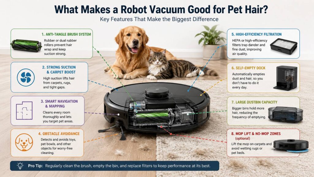 robot vacuum for pet hair diagram