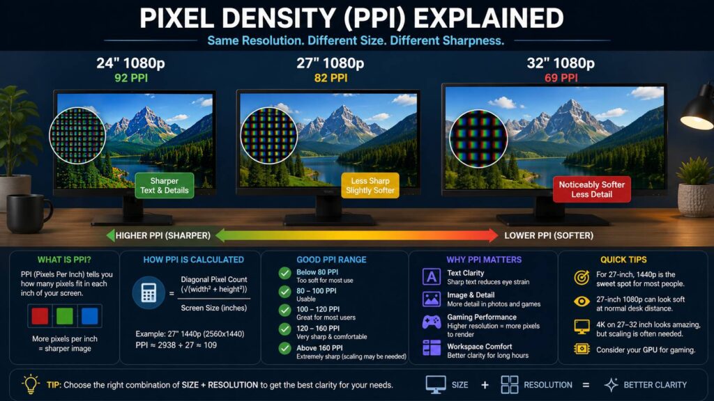 what is pixel density on a monitor diagram