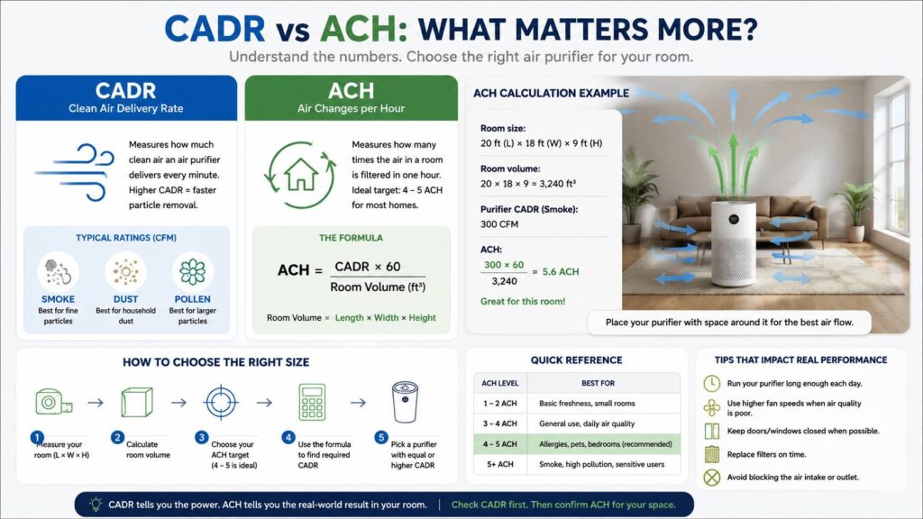 CADR vs ACH diagram