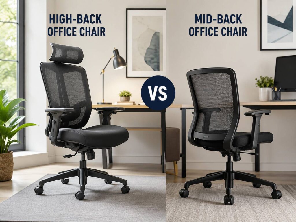 High-Back vs Mid-Back Office Chair: Which One Should You Buy for Long Hours?