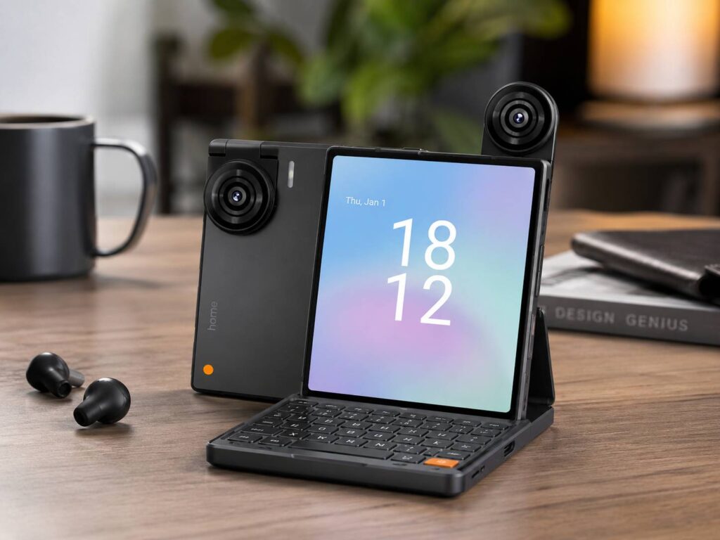 Ikko MindOne Pro Packs a Flip Camera and Keyboard Case Into a Tiny Square Phone