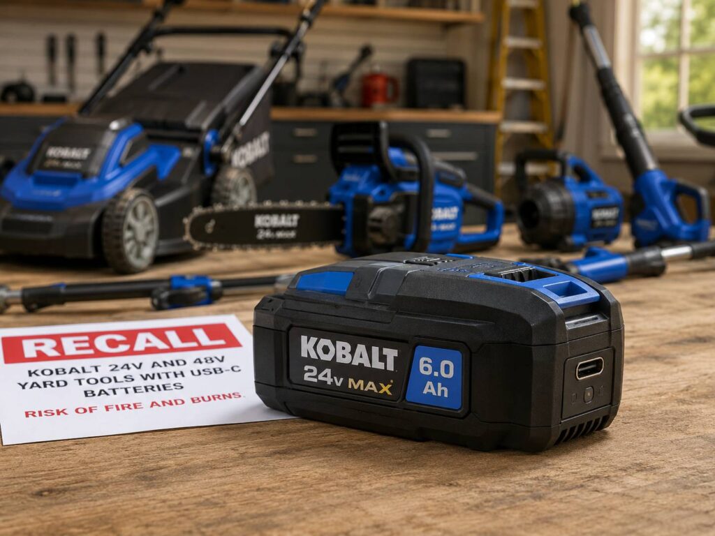 Kobalt Recalls 554,780 USB-C Power Tool Batteries Over Fire Risk