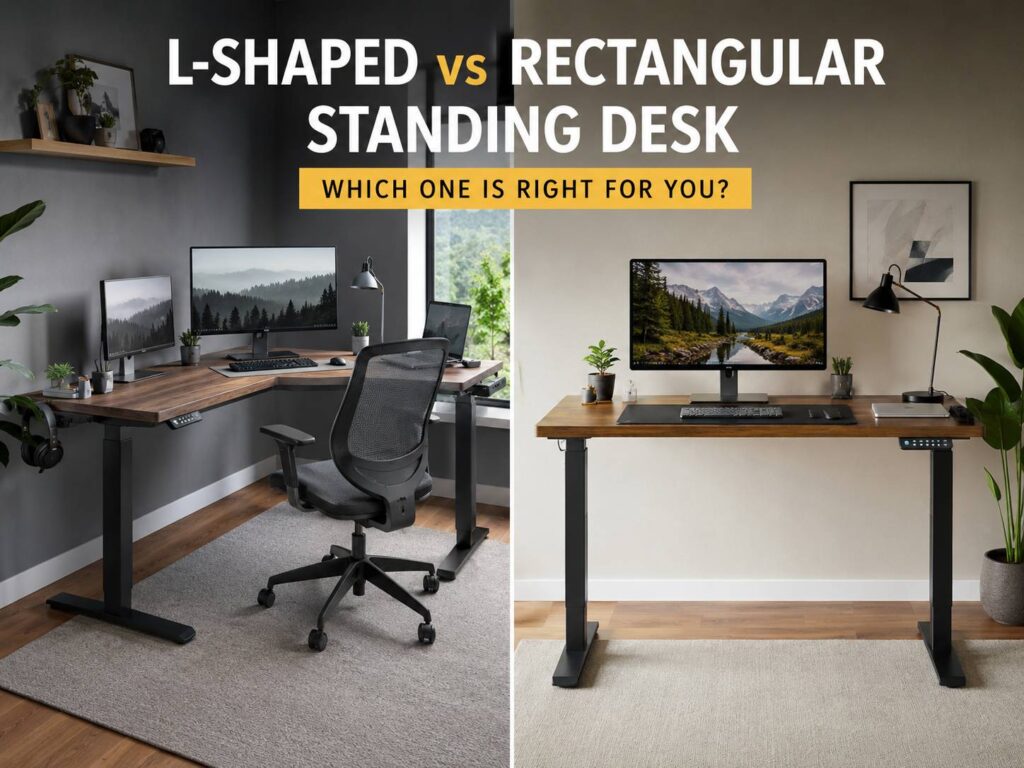L-Shaped vs Rectangular Standing Desk: Which One Is Better for Your Home Office?