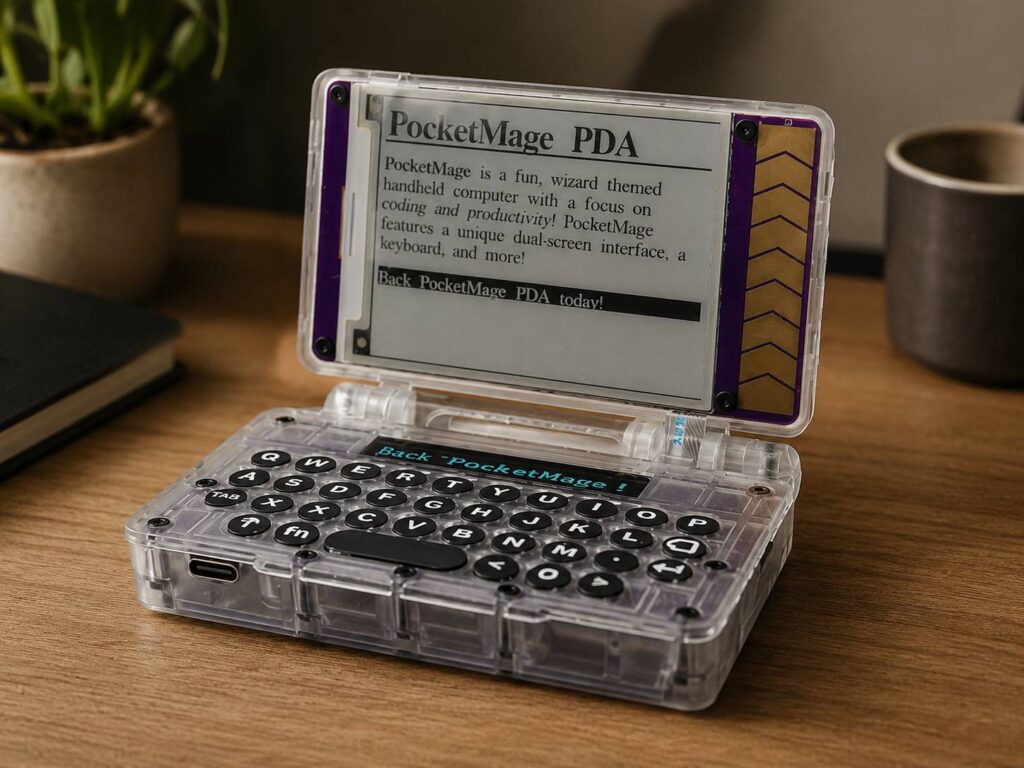 PocketMage Brings Back the PDA With E Ink, Dual Screens, and a Real Keyboard