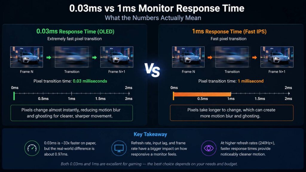 0.03ms vs 1ms monitor response time diagram