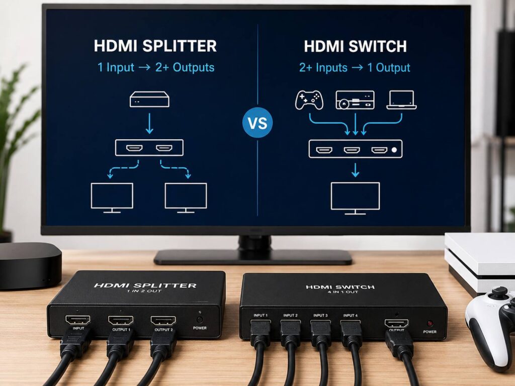 HDMI Splitter vs HDMI Switch: Which One Do You Actually Need?