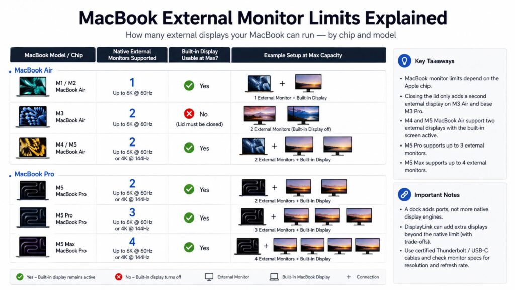 MacBook external monitor limits diagram