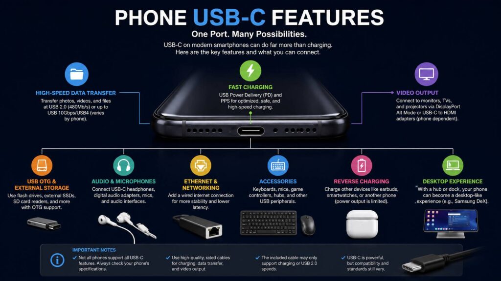 Phone USB-C features diagram