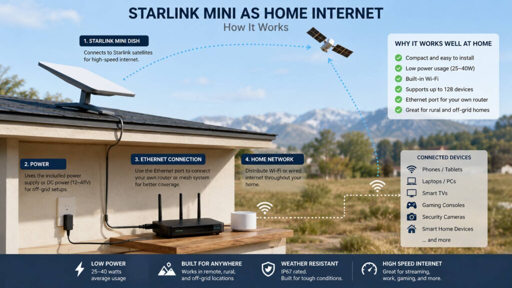 Starlink Mini as home internet diagram
