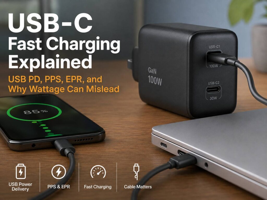 USB-C Fast Charging Explained: USB PD, PPS, EPR, and Why Charger Wattage Can Be Misleading