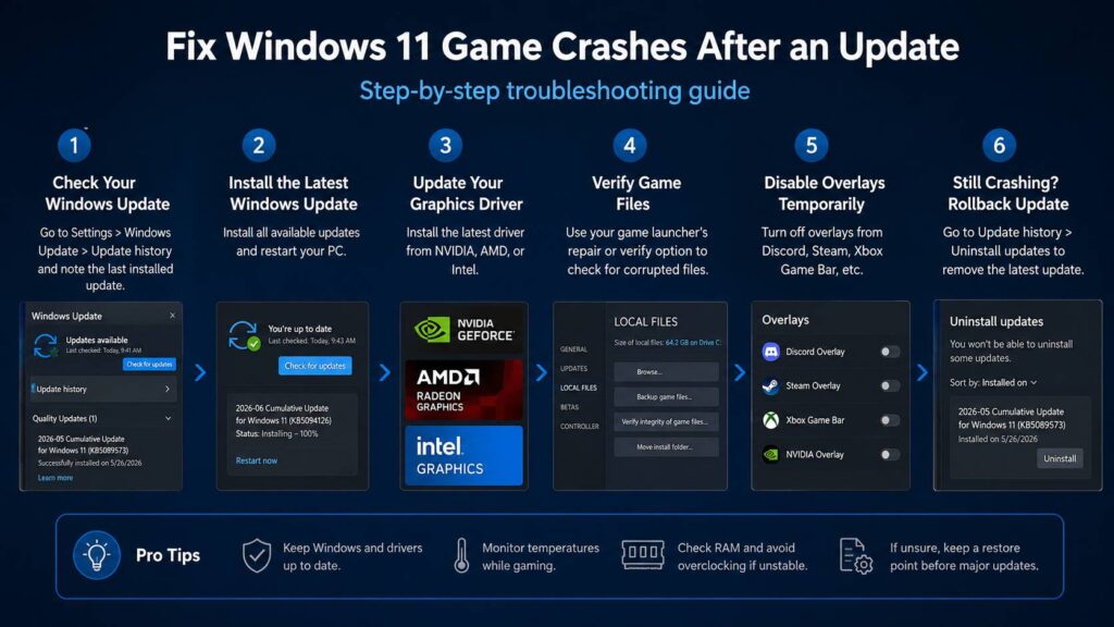 Windows 11 game crashes after update diagram